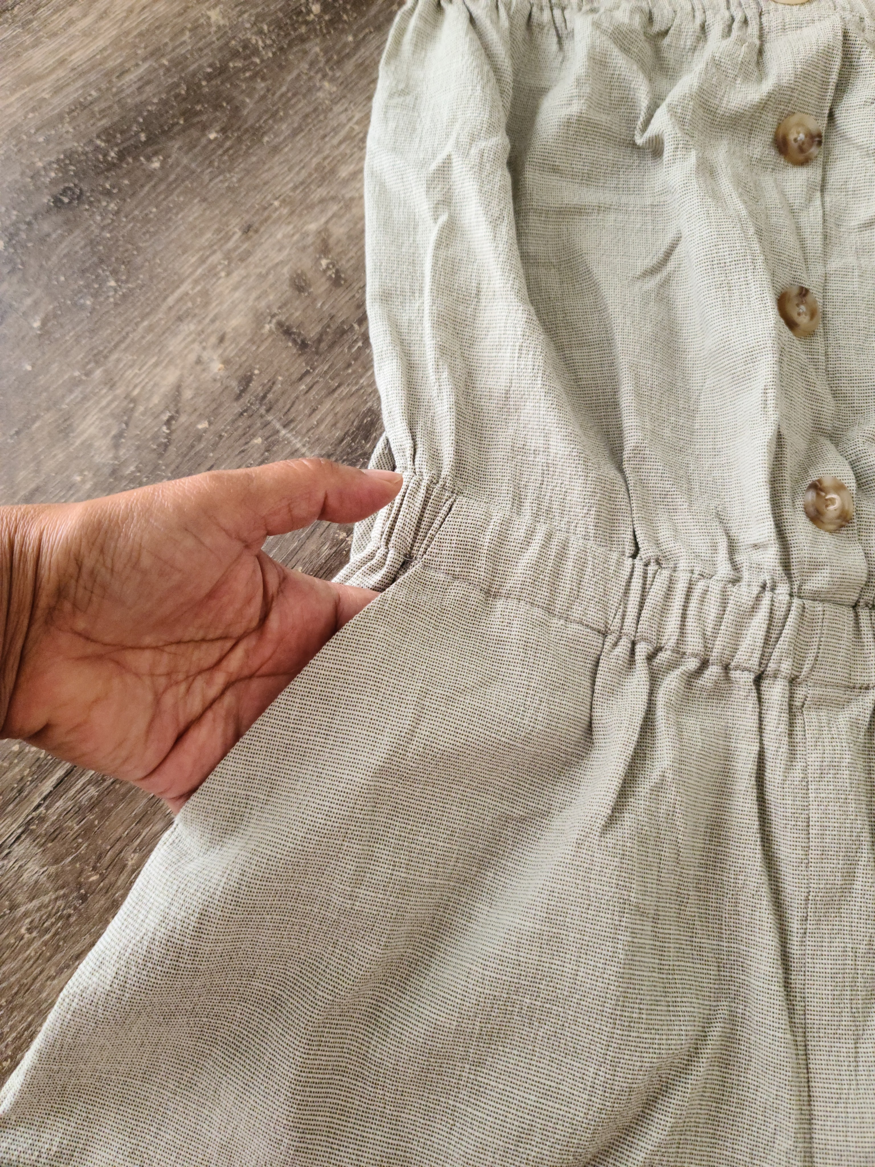 Double Zero Light Beige Strapless Linen-Blend Romper — image 3 of 5